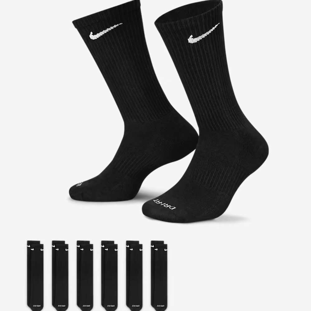 NIKE EVERYDAY COTTON CUSHIONED CREW SOCKS men’s - Picture 1 of 16